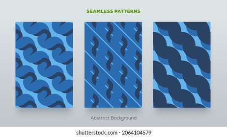 Seamless pattern set. Abstract cover background.