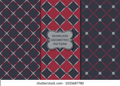Seamless pattern set, abstract decorative shapes, geometric seamless pattern, minimalistic style