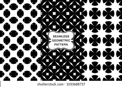 Seamless pattern set, abstract decorative shapes, geometric seamless pattern, minimalistic style