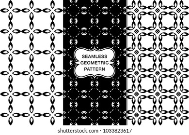 Seamless pattern set, abstract decorative shapes, geometric seamless pattern, minimalistic style
