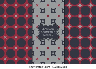 Seamless pattern set, abstract decorative shapes, geometric seamless pattern, minimalistic style