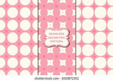 Seamless pattern set, abstract decorative shapes, geometric seamless pattern, minimalistic style