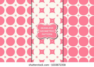 Seamless pattern set, abstract decorative shapes, geometric seamless pattern, minimalistic style