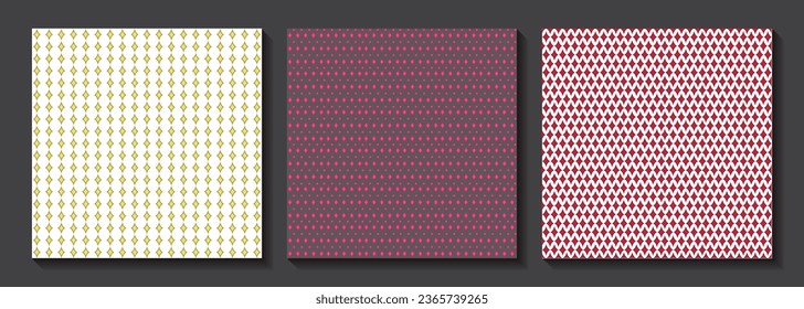 Seamless pattern set, abstract floral background, vector, geometric shape