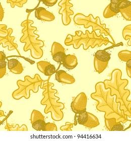 Seamless pattern set with acorns