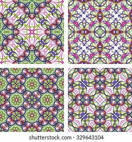 seamless pattern set of circular kaleidoscope