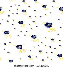 Seamless pattern set Color lettering for special sale offer sign. Flat vector illustration EPS 10