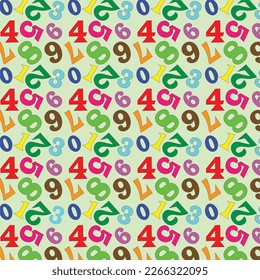 Nahtlose Muster mit farbigen Zahlen für Kinder können in Textilienverpackungspapier verwendet werden.