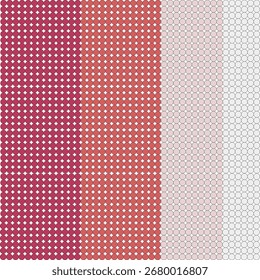 Conjunto de padrão contínuo com pontos de polca coloridos, um design geométrico retro clássico para tecido, papel de parede ou cenários digitais
