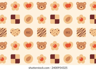 seamless pattern with a set of cookies for banners, cards, flyers, social media wallpapers, etc.