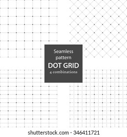 Seamless pattern, set of dot grids, vector