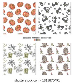 Seamless pattern set of Halloween.