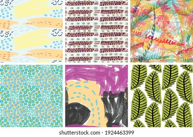Set Creative Freehand Cards Hand Drawn Stock Vector (Royalty Free ...