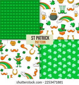 Seamless pattern set for St. Patrick's Day