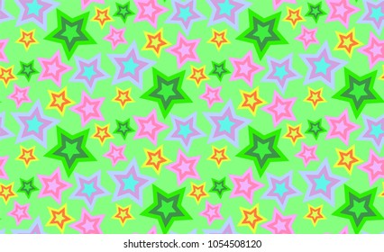 Seamless pattern. A set of stars for design of a cover, a poster, a banner, a notebook, an album. Vector Illustration.