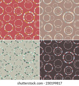 Seamless pattern set. Stylish texture with rings. Vector 