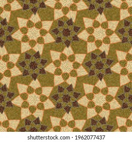 Seamless pattern. Seven-pointed shurikens arranged in a regular pattern. Editable.