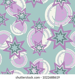 Seamless pattern of seven-pointed stars with an abstract background.