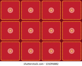 seamless pattern with sewed pieces of fabric and buttons