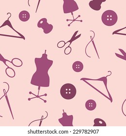 Seamless pattern with sewing elements