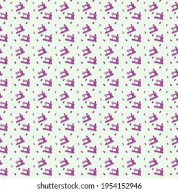 seamless pattern of sewing machines in purple color. 13 June worlds sewing machines day. craft vector background