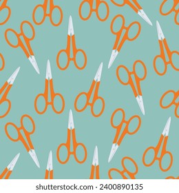 Seamless pattern of sewing scissors