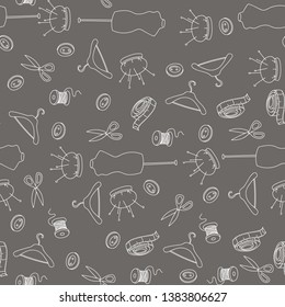 Seamless pattern. Sewing theme. Vector background.