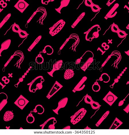 Seamless pattern for sex-shop and intimate goods store