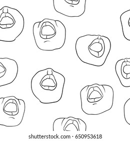 Seamless pattern Sexual mouths
