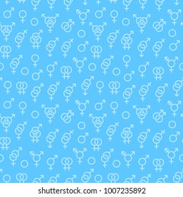 Seamless Pattern With Sexuality Symbols. Vector Illustration.
