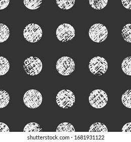 Seamless pattern, shaded circles in white on a dark background. Minimalistic design. Vector.