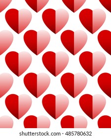 Seamless pattern with shaded heart