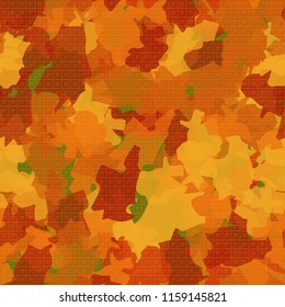 A seamless pattern from the shades of the autumn landscape.
There is a pseudo-relief consisting of small square frames.