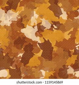 A seamless pattern from the shades of the autumn landscape.
There is a pseudo-relief consisting of small square frames.