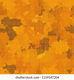 A seamless pattern from the shades of the autumn landscape.
On the surface of the picture, rows are composed of diagonally shaded squares.