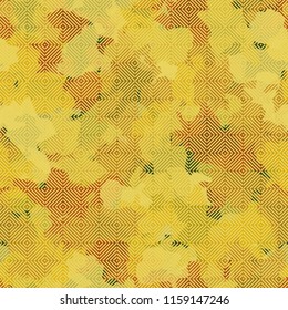A seamless pattern from the shades of the autumn landscape.
On the surface of the picture, rows are composed of diagonally shaded squares.