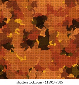 A seamless pattern from the shades of the autumn landscape.
On the surface of the picture there are rows of pseudo-relief octagons.