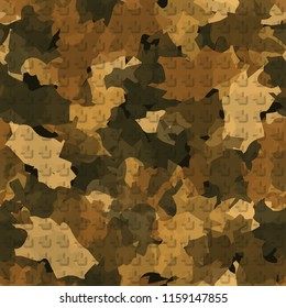 A seamless pattern from the shades of the autumn landscape.
On the surface of the picture there are rows of pseudo-relief double squares.