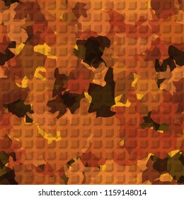 A seamless pattern from the shades of the autumn landscape.
On the surface of the picture there are rows of pseudo-relief squares.