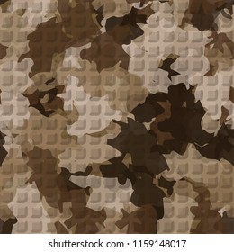 A seamless pattern from the shades of the autumn landscape.
On the surface of the picture there are rows of pseudo-relief squares.