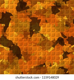 A seamless pattern from the shades of the autumn landscape.
On the surface of the picture there are rows of pseudo-relief squares.