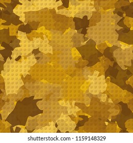 A seamless pattern from the shades of the autumn landscape.
On the surface of the picture there are rows of pseudo-relief circles.