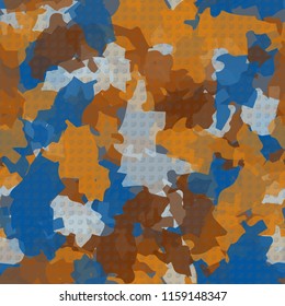 A seamless pattern from the shades of the autumn landscape.
On the surface of the picture there are rows of pseudo-relief circles.