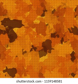 A seamless pattern from the shades of the autumn landscape.
On the surface of the picture there is a pseudo-relief texture consisting of squares.