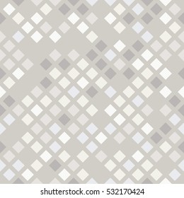 Seamless pattern in shades of gray and beige of geometric shapes. Diamonds on white background.
