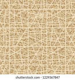 A seamless pattern with shades of old paper on which an abstract grid is painted.