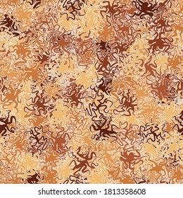 Seamless pattern. Shaggy brown formations are located chaotically. Biological structure.