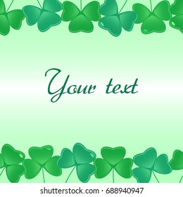Seamless pattern with shamrock leaves for footer and banner, vector background