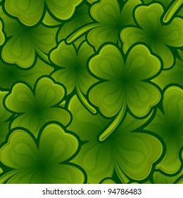 Seamless pattern from shamrock for St. Patrick's day