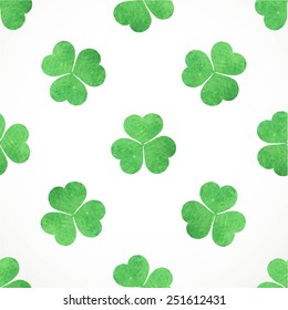 Seamless pattern of shamrocks clover on St. Patrick's Day